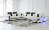 Ecksofa Sofa U Form Couch Polster Designer Leder Big Ledersofa Wohnlandschaft