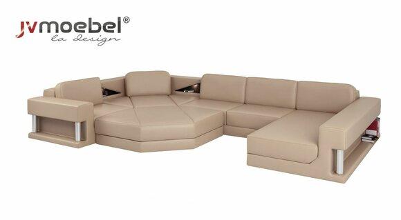 Ecksofa Sofa Couch Polster Garnitur Leder Sofas Ecke Wohnlandschaft U Form xxl