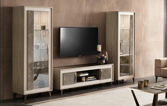 Design Wohnwand Sideboard 2x Schrank rtv Lowboard Anrichte 3 tlg. Set Vitrine