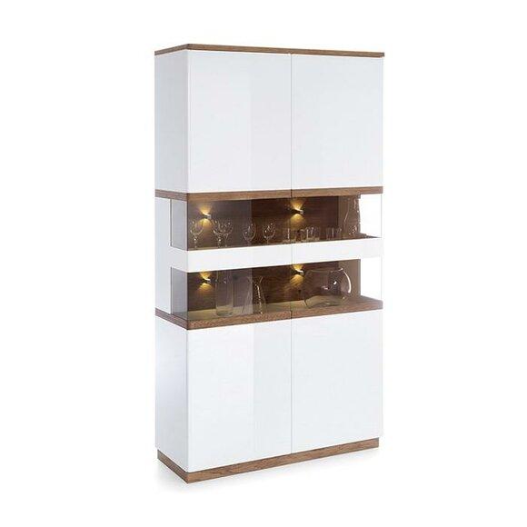 Vitrine Modern Stil Wohnzimmer Kollektion Vitrinen Schrank Regal Anrichte Weiß