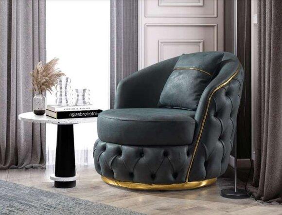 Sessel Chesterfield Sitz Barock Rokoko Design Modern Wohnzimmer Polster Thron