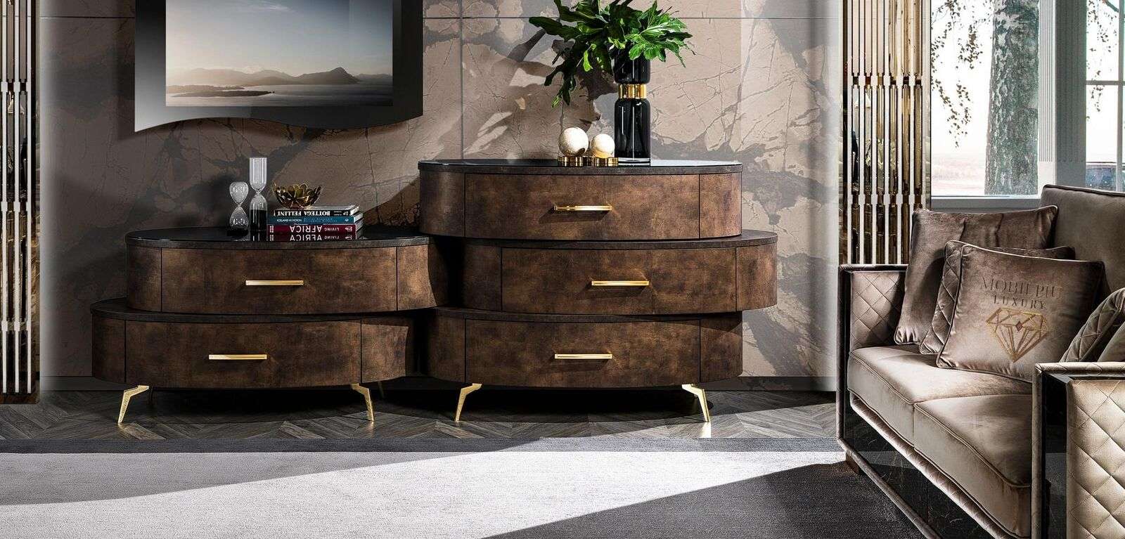 Luxus Holz Kommoden Schrank Regal Konsole Möbel Neu Kommode Design Schrank