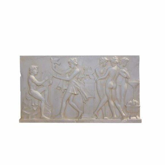 Relief Bild Lusthaus Deko Figur Statue Skulptur 93x164 cm Figuren Statuen R111