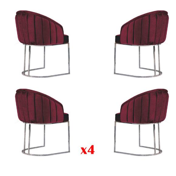 Esszimmer 4 x Stuhl Design Polstersitz Stühle Garnitur Sessel Lounge