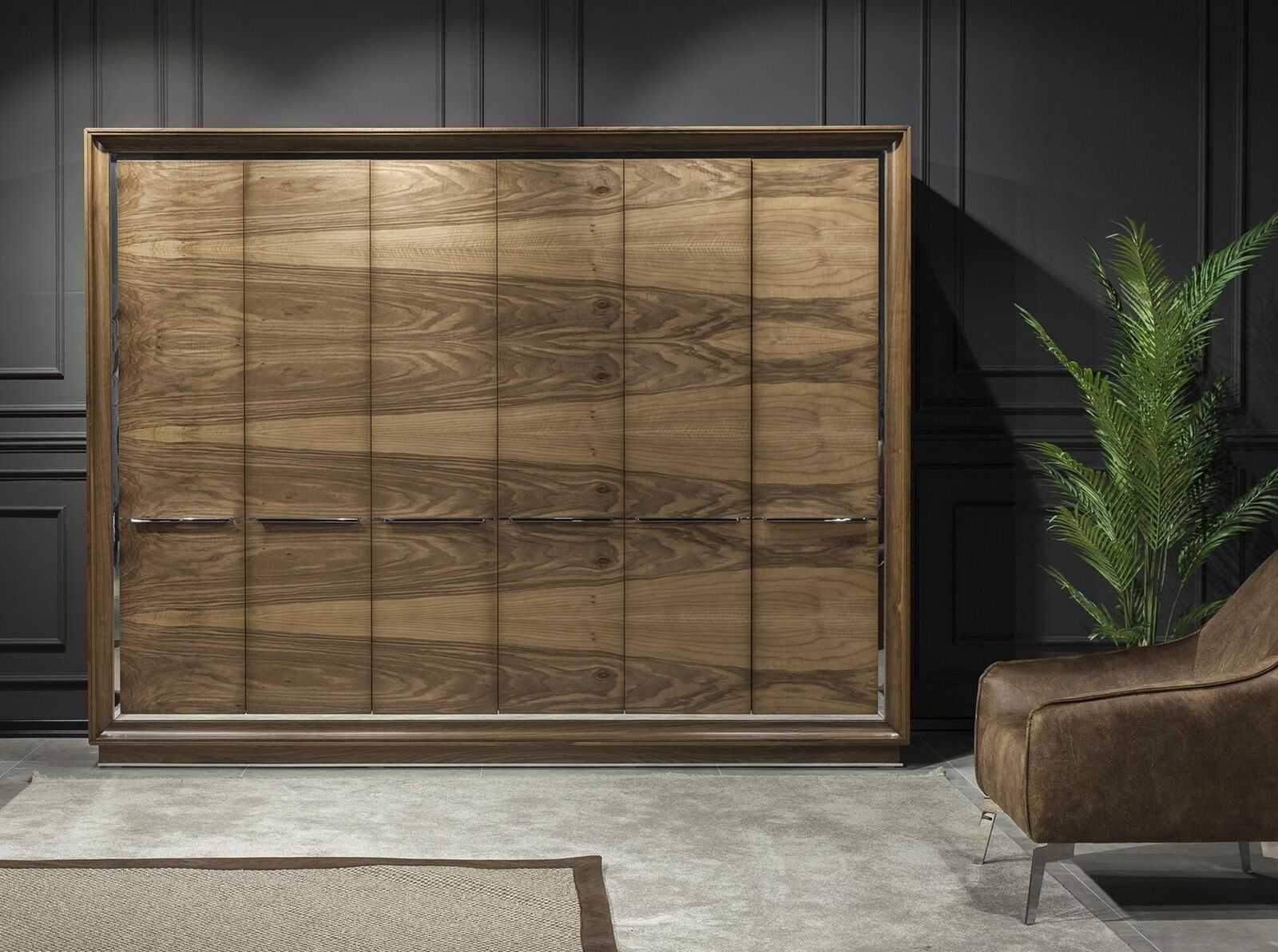 Luxus Kleiderschrank 277cm Schrank 6türige Schränke mit viel Stauraum