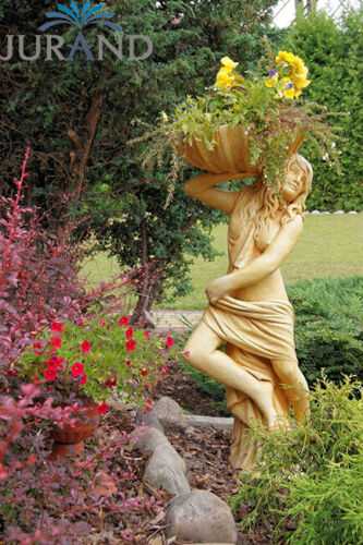 Steinfigur Blumenvase Kübel Vase Skulptur Figuren Garten Dekoration 1581 116cm