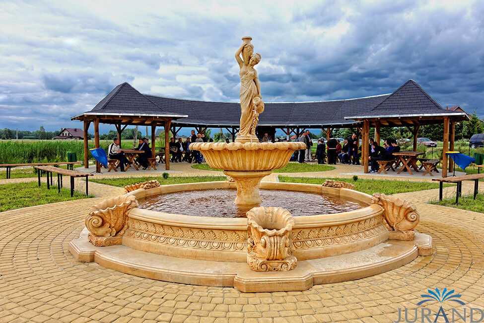 Springbrunnen Becken Fontäne Zierbrunnen XXL Garten Deko Stadt Brunnen 2509