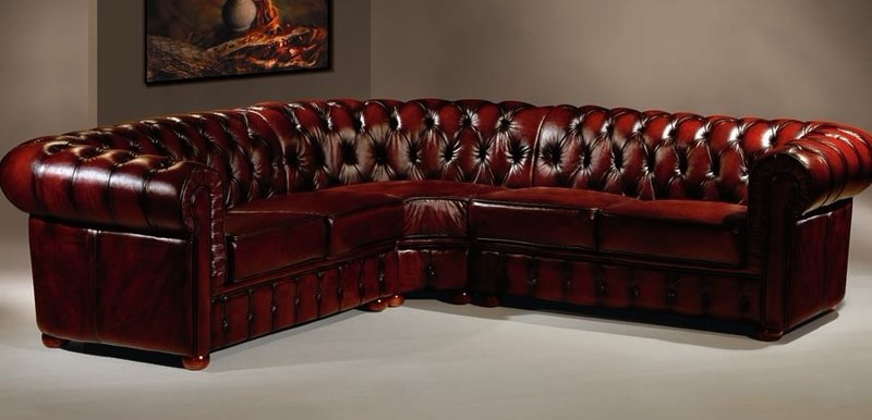 Chesterfield Ecksofa Eckcouch Leder Designer Sofas Couch 100% Leder Sofort