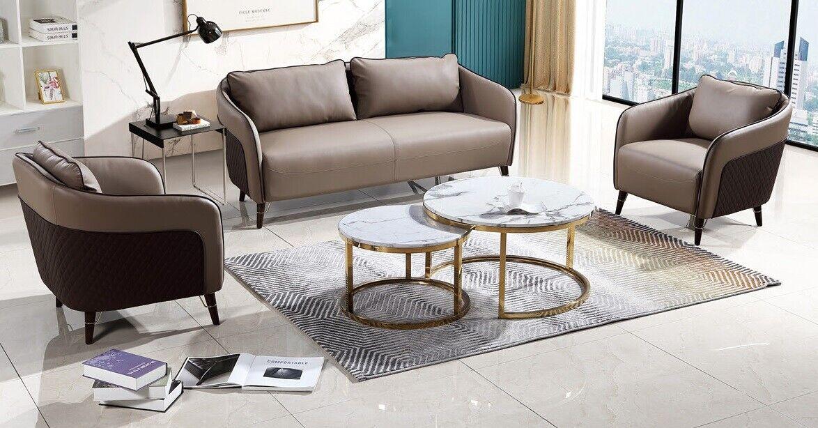 Sofagarnitur Büro Couch Polster Sofa Set 3+1+1 Leder Couchen Sofas Komplett Neu