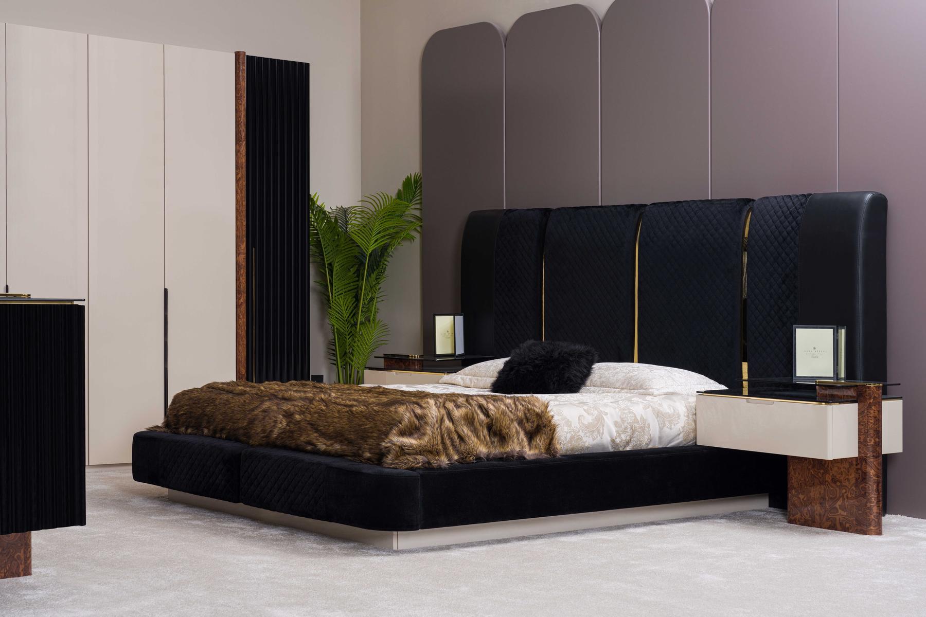 Modern Schlafzimmer Set Bett 2x Nachttische Design Möbel 3 tlg.