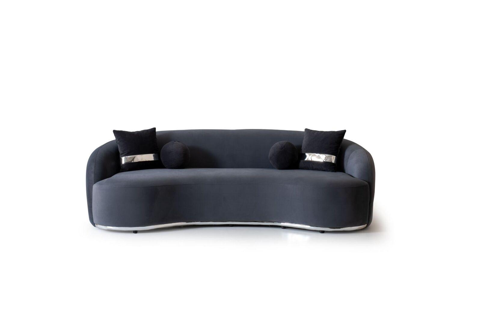 Designer Sofa 4 - Sitzer Schwarze Sofas Couchen Big xxl Sitzmöbel 250cm