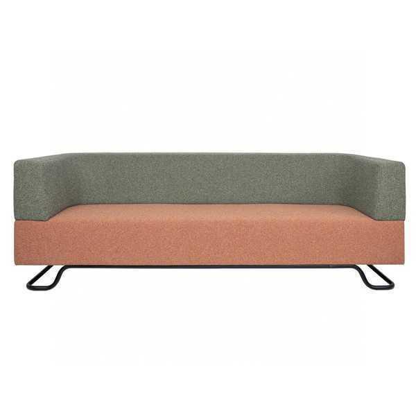 Zweifarbiges Sofa Grüner 3-Sotzer Polster Wohnzimmer Designer Couch