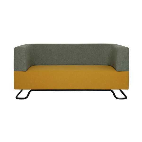 Zweifarbiger 2-Sitzer Hochwertiges Polster Designer Wonhnzimmer Couch