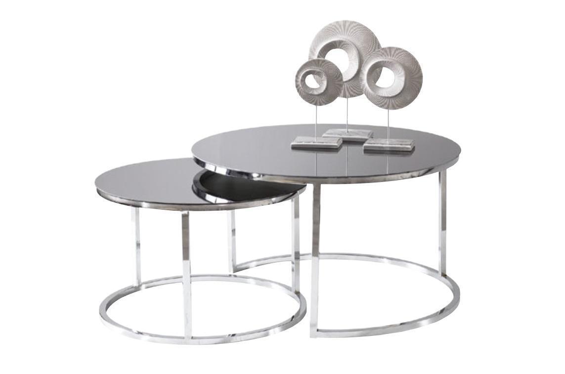 Couchtisch Luxus Set Beisteltisch Kaffeetisch Silber Wohnzimmer Design