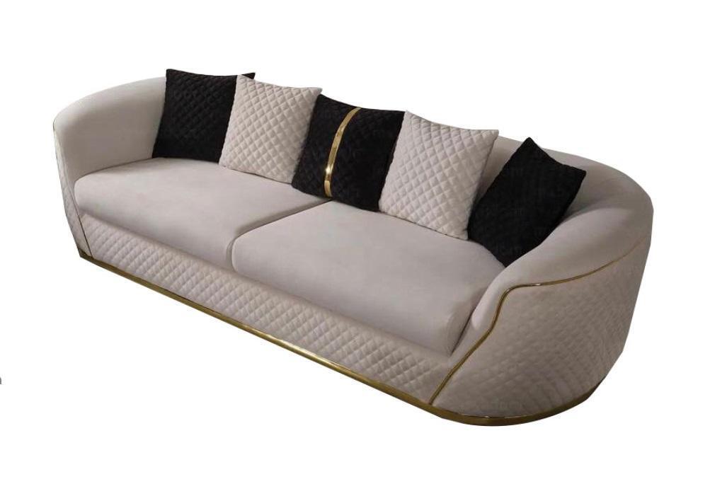 Sofa 3 Sitzer Design Sofas Polster weiß Textil Relax Moderne 235cm