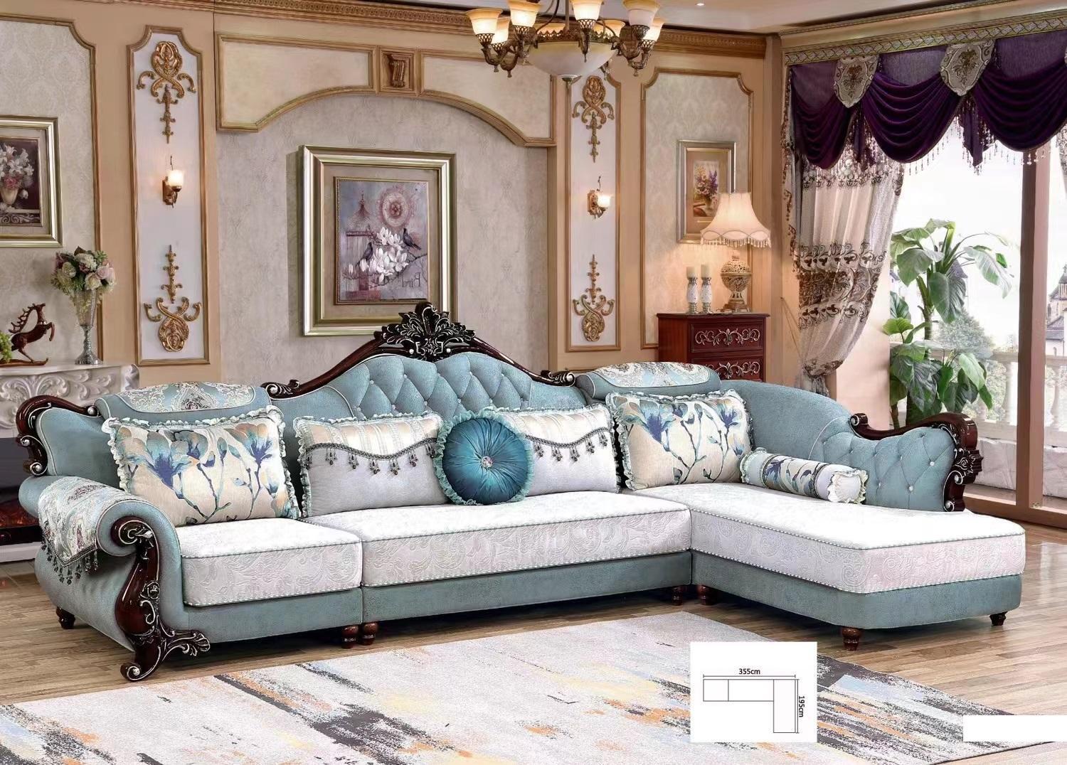 Klassische Textil Couch Chesterfield Ecksofa Eckpolster Polster Sofa