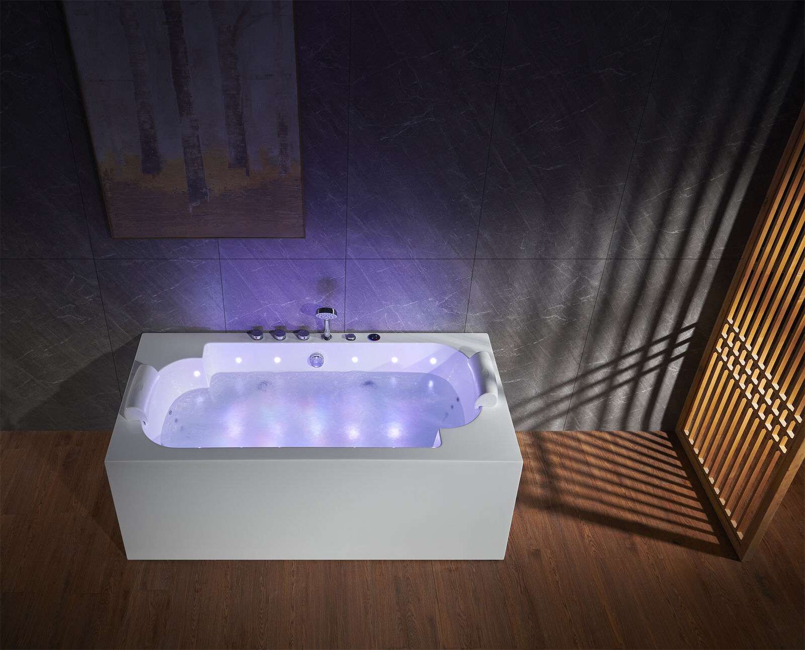 Whirlpool LED Wanne Spa Indoor Badewanne Whirlwanne Hydrotherapie