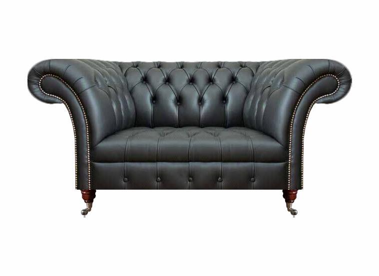 Wohnzimmer Schwarz Sessel Neu Möbel Leder Sitz Couch Polstermöbel Chesterfield