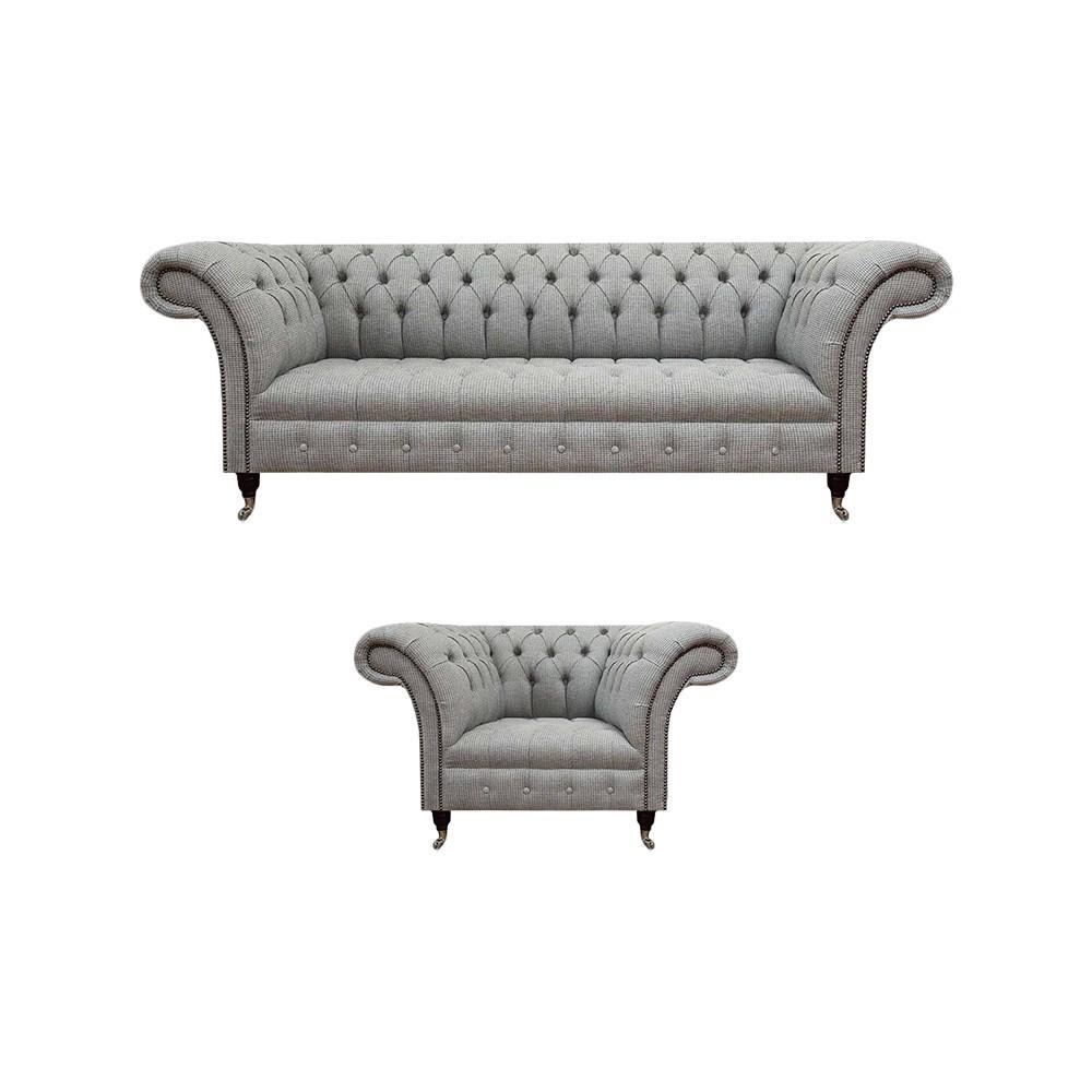 Chesterfield Möbel Sofa Dreisitze Couch Wohnzimmer Sessel Luxus Einrichtung