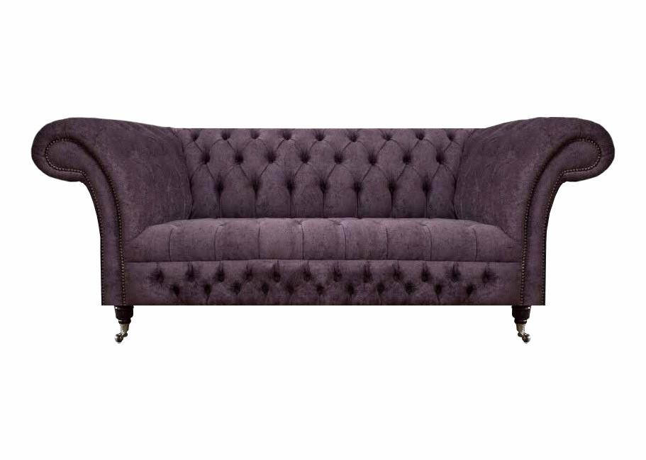 Chesterfield Sofa Zweisitzer Wohnzimmer Couch Luxus Polster Stoff Textil