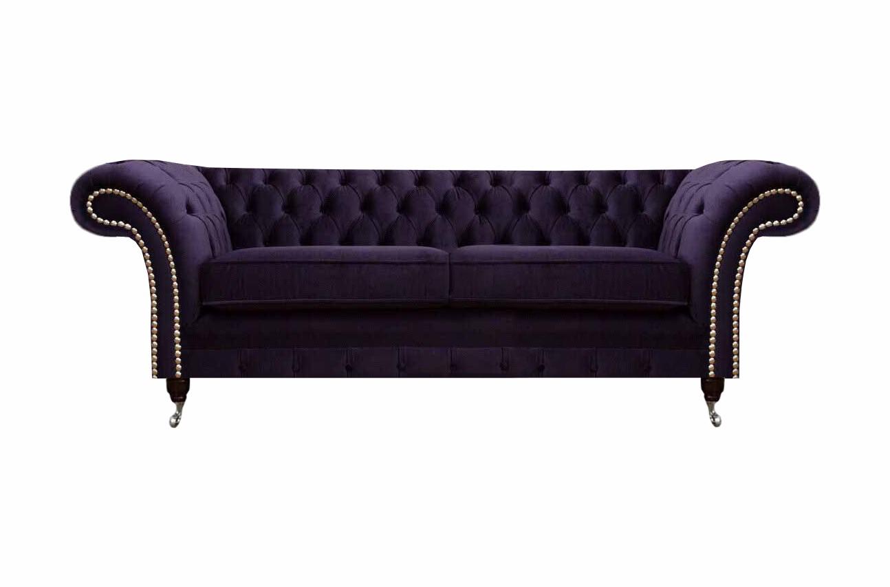 Chesterfield Lila Zweisitzer Sofa Couch Wohnzimmer Neu Textilsofas Neu