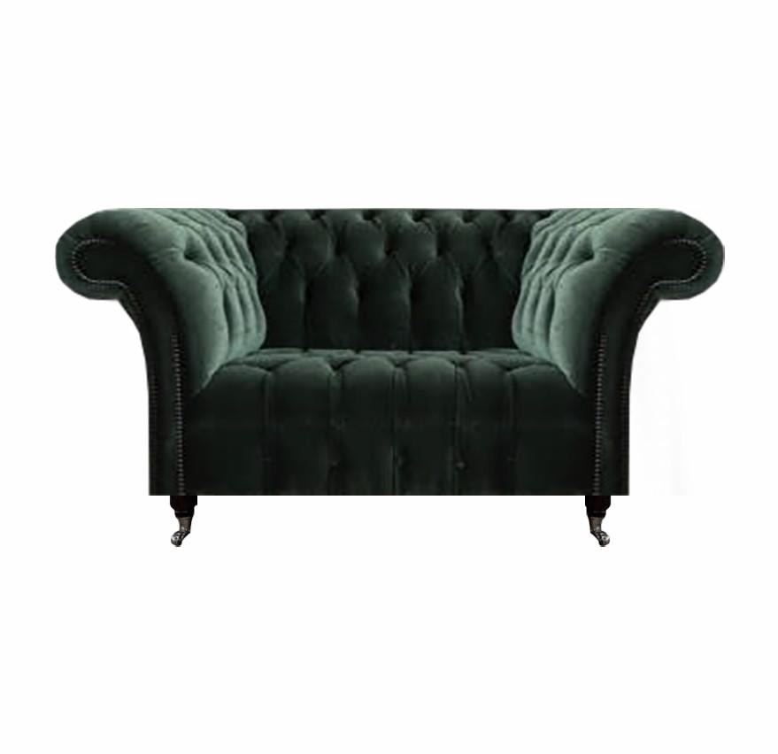 Luxus Schwarz Zweisitzer Sofa Couch Wohnzimmer Polstermöbel Neu Chesterfield