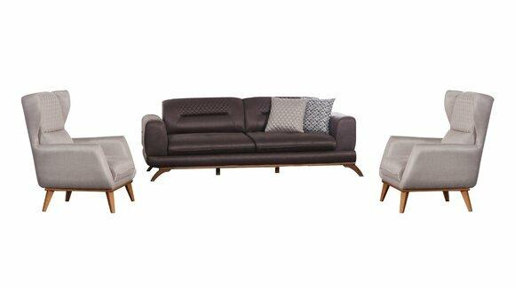 Sofagarnitur 3+1+1 Sitzer Wohnzimmer Set Komplett Textil Sofa Sessel