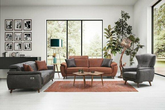 Sofagarnitur 3 tlg Wohnzimmer Dreisitzer Sofa Couch Modern Sessel Luxus