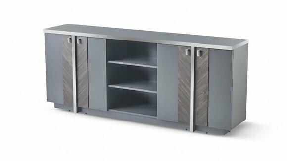 Sideboard Aktenschrank Modern Design Rechteckig Form Grau Einfarbig Stil