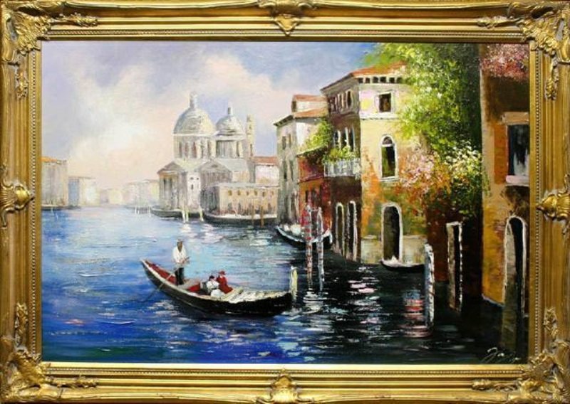 Ölbild Bilder Gemälde Ölbilder Handarbeit "Venedig" Mit Rahmen G05052 Sofort