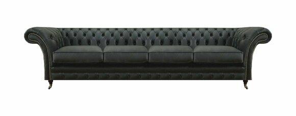 Wohnzimmer Chesterfield Schwarz Sofa Viersitzer Modern Einrichtung Neu