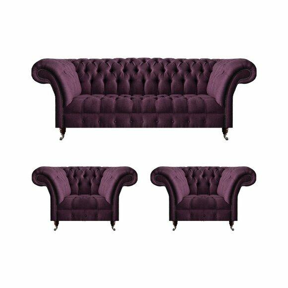 Elegante Chesterfield Polstergarnitur Moderne Wohnzimmer Couchen Sessel