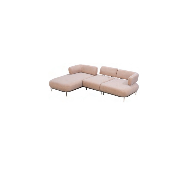 Hellrosa Designer Ecksofa L-Form Wohnzimmer Polster Couch Designer Sofa