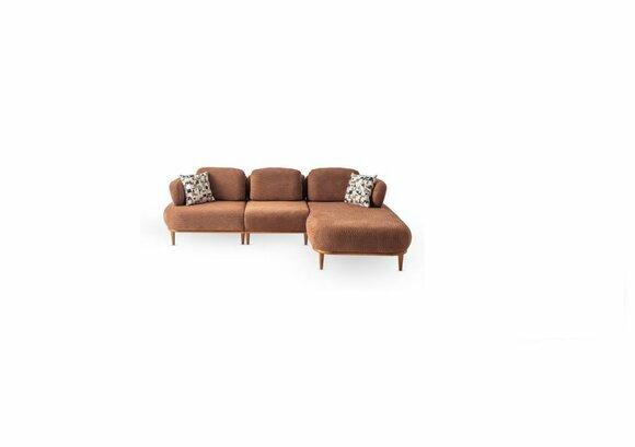 Braunes Wohnzimmer Ecksofa Designer Luxuriöses Textil Sofa Schicke Couch