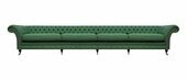 Grüne Chesterfield Luxus Couch Designer Viersitzer Wohnzimmer Edles Sofa