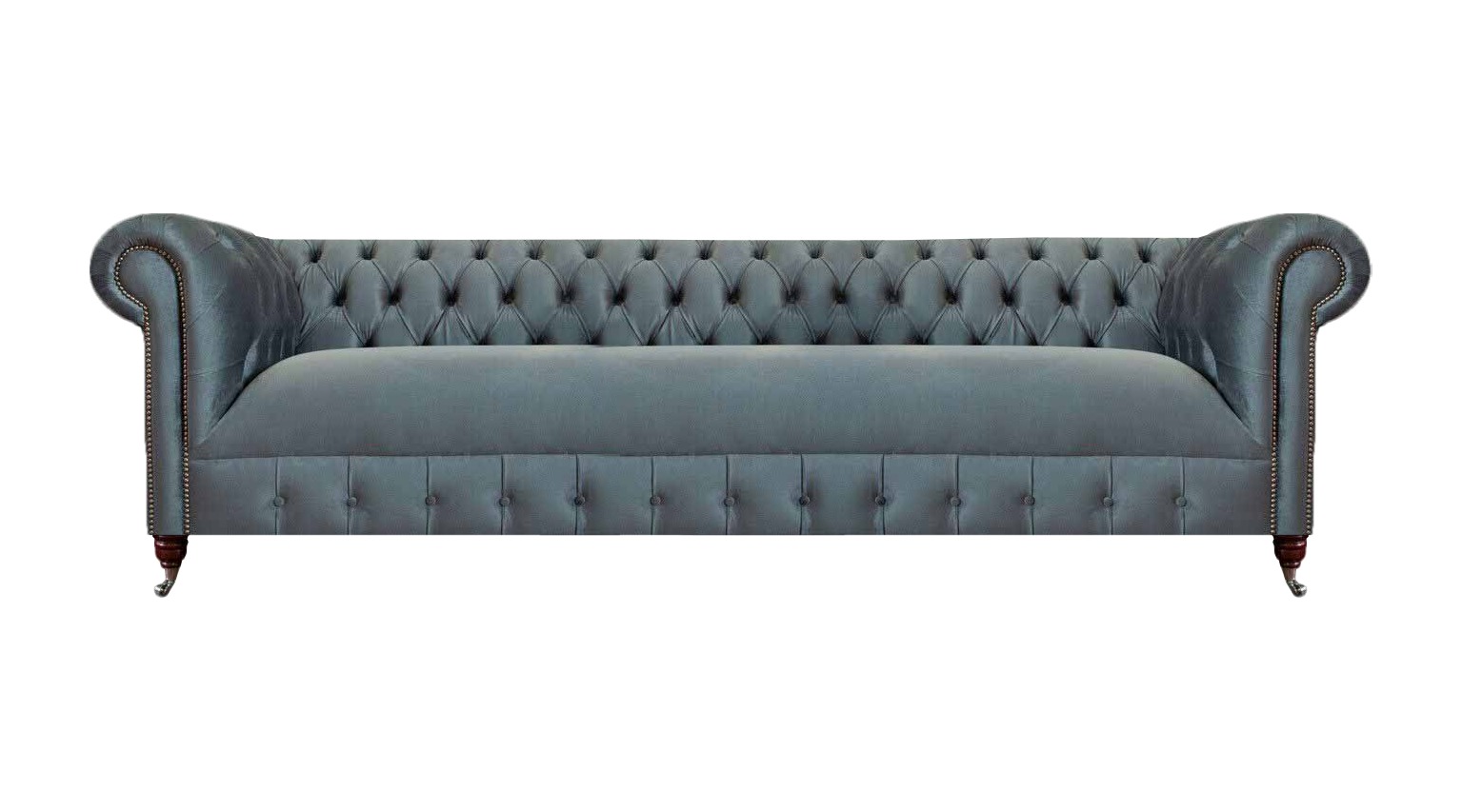 Graue Chesterfield Polstercouch Schickes Sofa Wohnzimmer Edle Sitzcouch