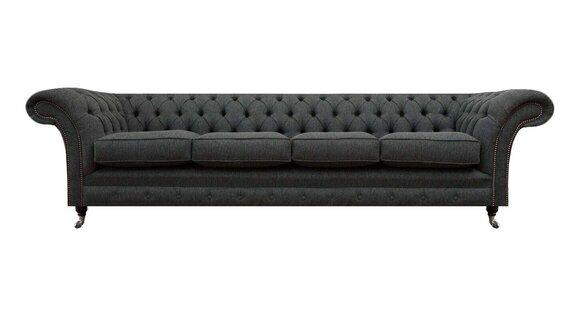 Moderne Schwarze Chesterfield Sitzmöbel Luxus Textilsofa Designer Couch