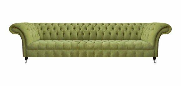 Modernes Chesterfield Grünes Polstersofa Designer Viersitzer Sitzmöbel