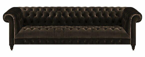 Chesterfield Wohnzimmer Couch Brauner Viersitzer Luxuriöse Sitzmöbel