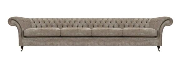 Hellgraue Chesterfield Sitzmöbel Designer 4-Sitzer Moderne Textilsofas