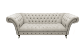 Weiße Chesterfield Kunstleder Couch Wohnzimmer Sitzmöbel Edler 3-Sitzer