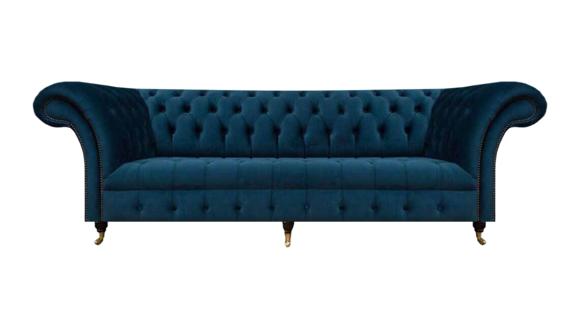 Chesterfield Designer Möbel Dunkelblaue Couch Designer Edle Textilsofas