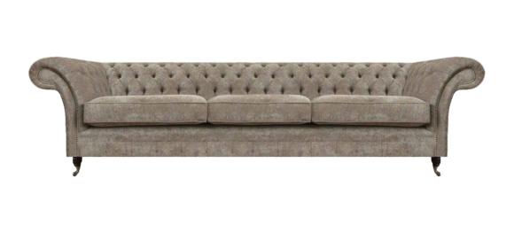 Hellgraue Chesterfield Sitzcouch Polstermöbel Designer Dreisitzer Sofa