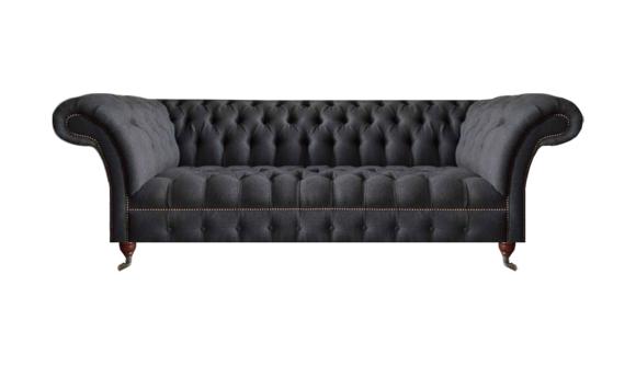 Chesterfield Schwarzes Polstersofa Wohnzimmer Möbel Textil Sitzmöbel