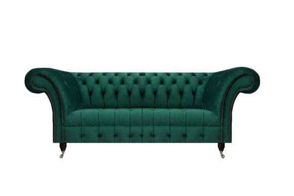 Dunkelgrüne Chesterfield Möbel Moderne Wohnzimmer Couchen Textil Sofas