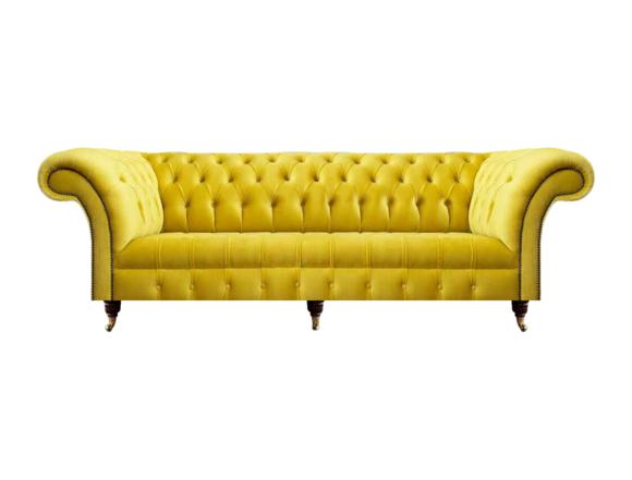 Edle Chesterfield Sitzmöbel Designer Wohnzimmer Polster Textilcouchen