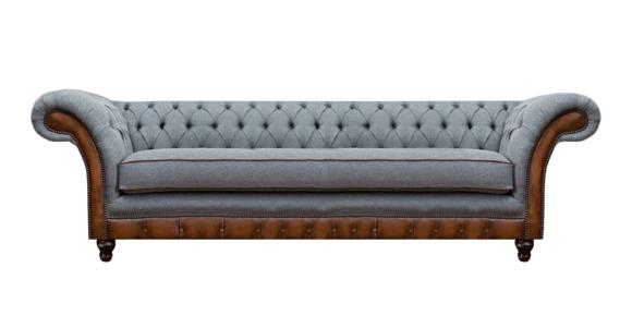 Stilvolles Chesterfield Sofa Wohnzimmer Dreisitzer Textilmöbel Sitzcouch