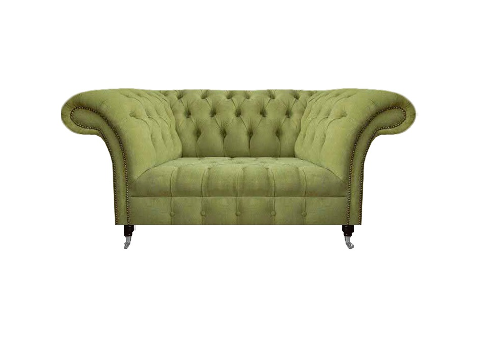 Wohnzimmer Grüner Chesterfield Zweisitzer Polstersofas Designer Möbel