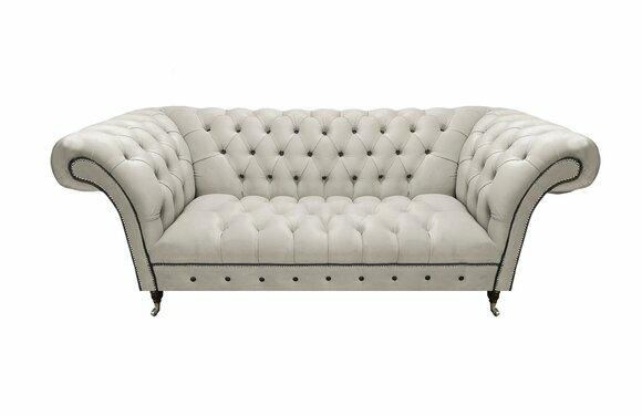 Exklusive Chesterfield Weiße Couch Designer Zweisitzer Wohnzimmer Sofa