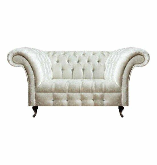 Chesterfield Wohnzimmer Couch Designer Weißes Zweisitzer Sofa Sitzmöbel